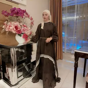 Sofia Long Dress Bahan Fairy Crepe Embordiery dengan Desain Elegan dan Detail Bordir yang Menawan