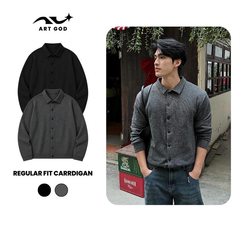 Áo Cardigan Nam Cổ Đức Form Regular Fit Chất Vải Len Tăm Cao Cấp Dài Tay ARTGOD HMK08
