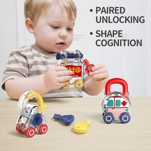Baby Learning Lock with Key Car Toys Children Hand-Eye Coordination Sensory Toys Baby Early Education Learning Interaction Toys