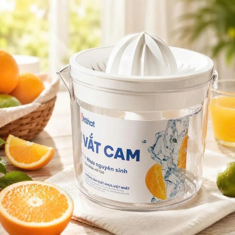 Cốc vắt cam Việt Nhật bằng nhựa trong có nắp đậy bảo đảm, lưới lọc cùng ca đong định mức 6905