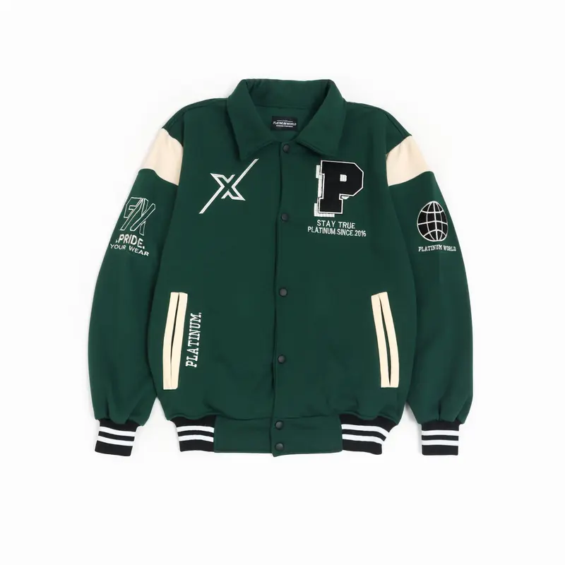 PLATINUM WORLD Jacket Varsity RV Full Bordir Premium Outerwear Varsity Jacket Baseball East Team 9X. 1