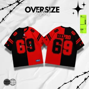 DXPRO 69 Strip Combine Black Red Heavy Cotton 20s Unisex VT