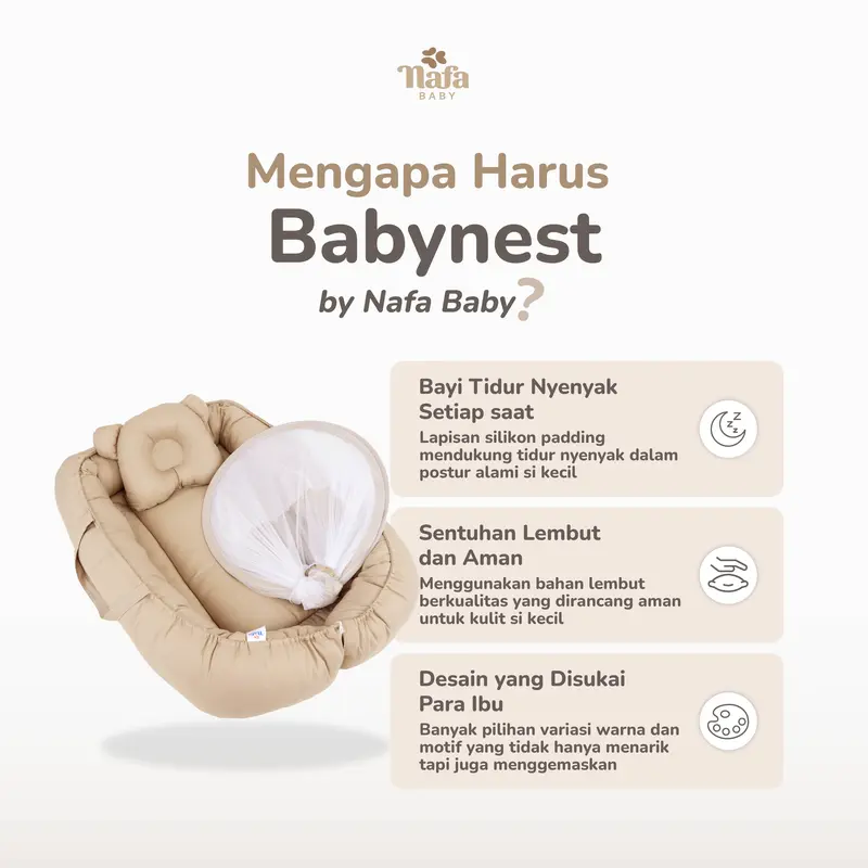 NAFA BABY - Baby Nest Set Kasur Bayi Kelambu Anti Nyamuk 4
