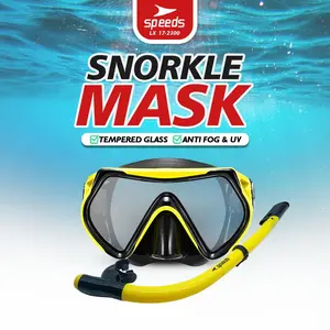 Speeds Kacamata Selam Laut Alat Snorkeling Full Set Scuba Mask Alat Selam Laut Dewasa Renang Air Kacamata Diving 017-2300