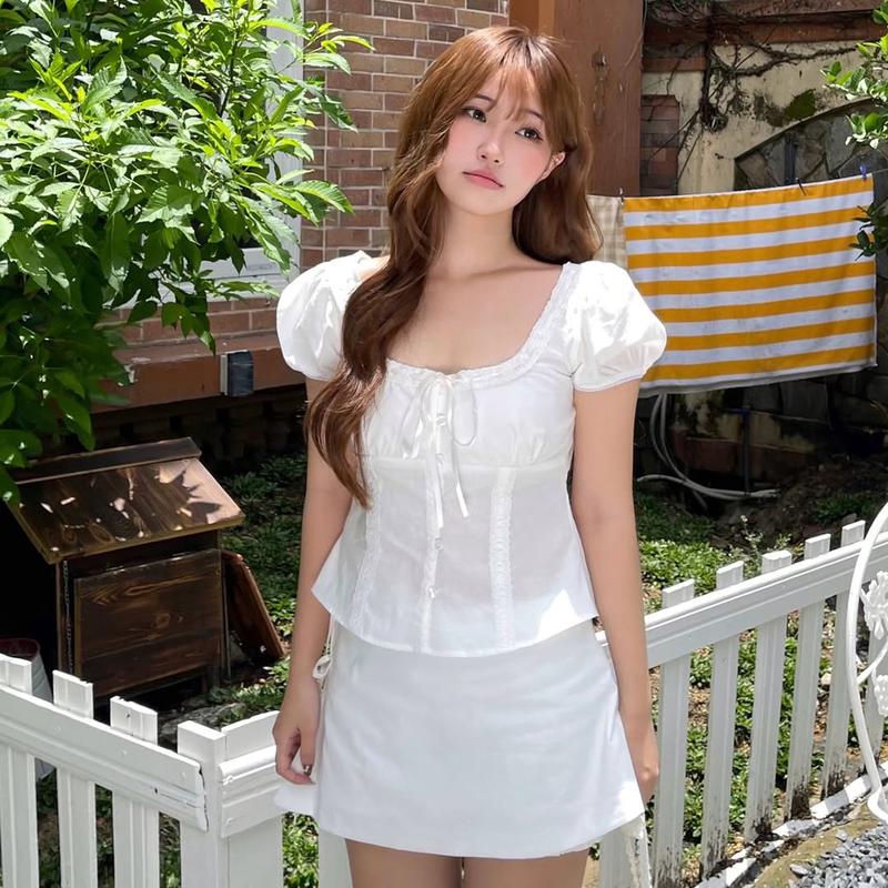 Áo sơ mi kiểu babydoll Navy ୨୧ by Vintagevibes.