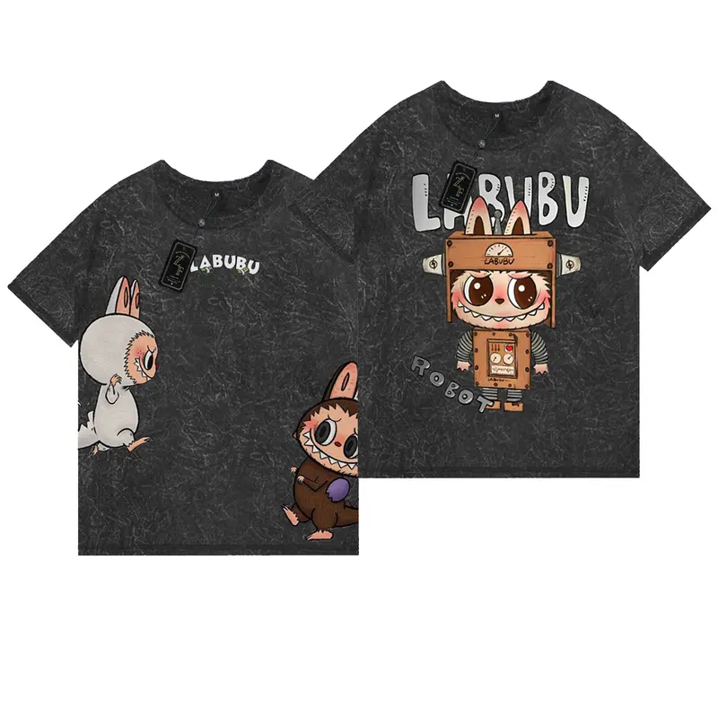 Baju Labubu Anak Motif Karakter Lucu 3-12 Tahun Baju Pakaian Fashion baju labubu Combed Cotton Karakter Lucu laki import Distro Hitam Katun Anak-Anak Laki-Laki Perempuan 0