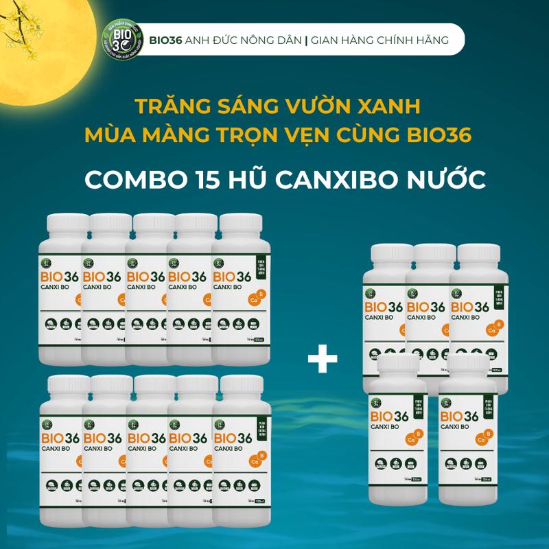 Combo 10 TẶNG 5 Phân Bón Bio36 Canxi Bo Dưỡng Quả, Dai Cuống Dạng Nước 500ml