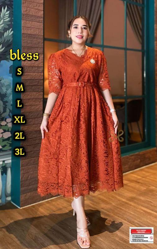 Dress Wanita Cantik Mewah/ Dress Brokat/Bridesmaid/Kondangan