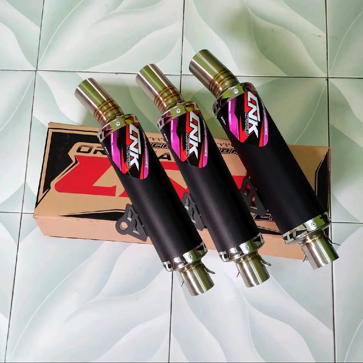 silincer knalpot cnk inlet38/45/50mm sarangan bor boran ,sarteng,full tersedia