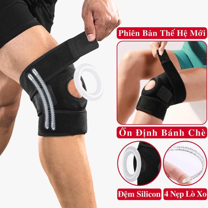 Băng Gối Thể Thao Andego Có Lò Xo Trợ Lực Và Đệm Gối BG07 ,Băng Đầu Gối thể Dục thể Thao Hỗ Trợ Tập Luyện Thể Thao Nam Nữ