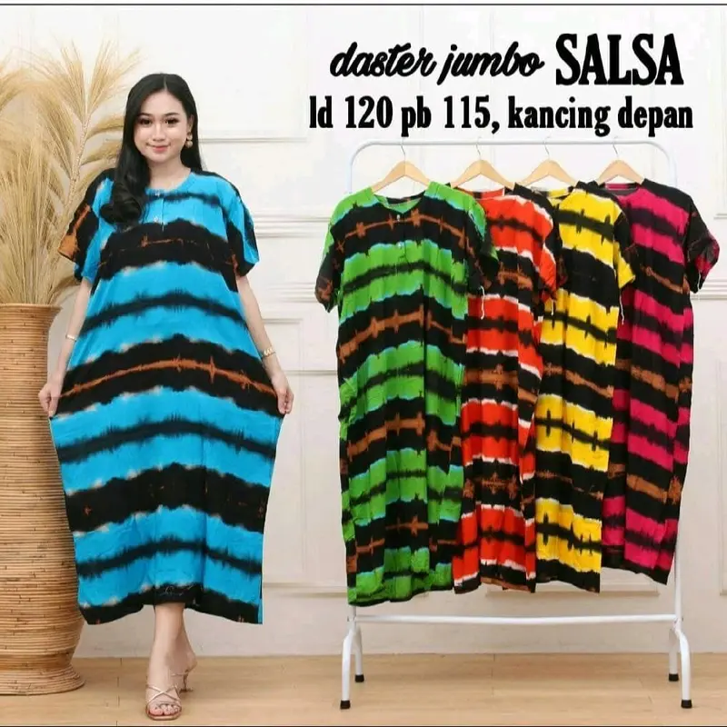 daster jumbo bali jumputan kancing busui Dress Wanita Rayon Dewasa Bumil 0