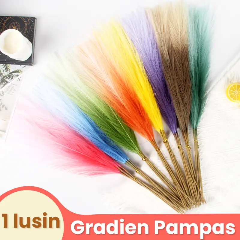 (1 Buah) 56CM Dekorasi Rumput Pampas Buatan Buluh Palsu Simulasi Bunga Buluh untuk Pesta Pernikahan Taman Rumah Bunga Palsu DIY Hiasan Rotan tanaman  hias artificial  plants bunga  palsu  hiasan  rumah pas  bunga  hiasan  ruang  tamu bunga  kering  dikama