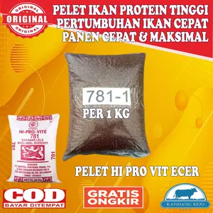 Pelet Ikan Hiprovite 781-1 781-2 781-3 782 Repack 1kg Pakan Ikan Nila Gurame Lele