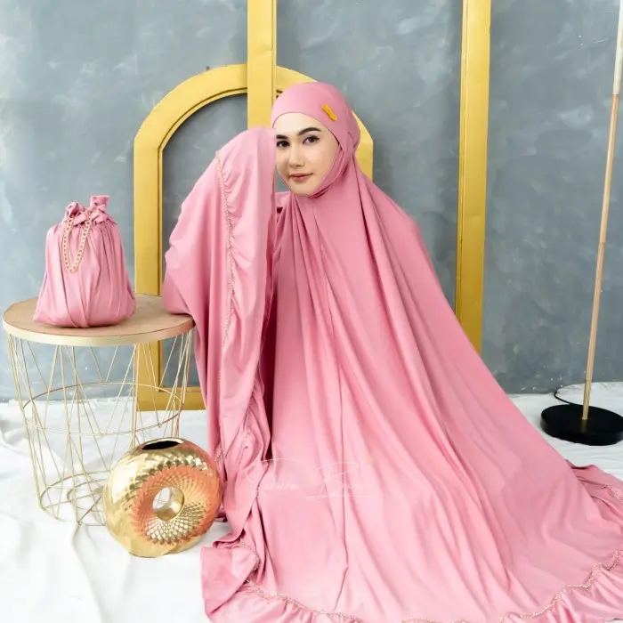 [Bonus Goodiebag] As Sajdah - Mukena Atifah Jumbo Jersey Rempel Dewasa Swarowsky Menutup Dagu 4