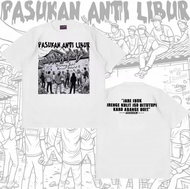 Kaos Pasukan Anti Libur / Unisex / Katun Combed / Lembut Nyaman Soft Surfing