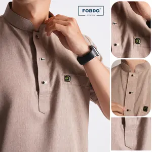 Fobdg Baju Koko Sindur Pria Polos Lengan Pendek Kemko Muslim Kurta