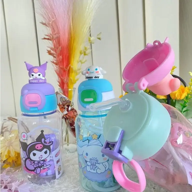 [Mskshop] Botol Minum Motif Sanrio Tali Panjang Handle Kuromi 650ml/ Botol Minum Anak Sekolah 3