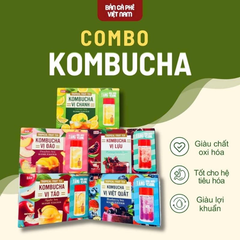COMBO MIX VỊ Trà Kombucha Mix Vị Detox Cơ Thể Giàu Lợi Khuẩn Thanh Lọc Giải Khát - Combo Theo Nhu Cầu