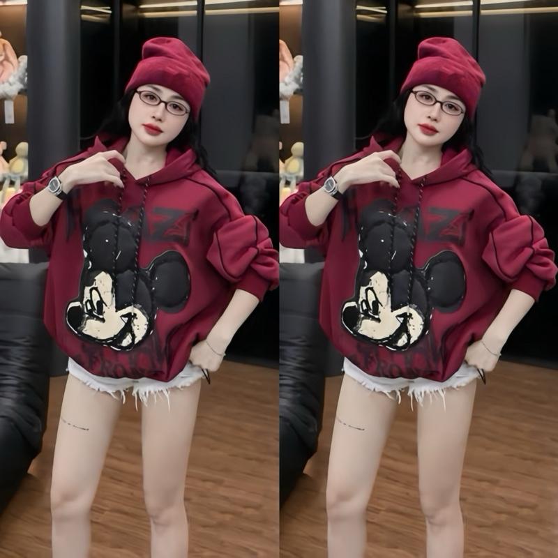 ( MỞ BÁN ) Áo Hoodie [ Nỉ Lót Nhung ] In mặt Hình  mieckey Cute , from boxy Nam Nữ Unisex Top ( N55)