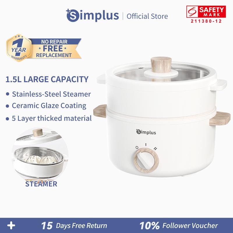 Simplus Multi Cooker 1.5L 600W Ceramic Coating Non Stick Stainless ...