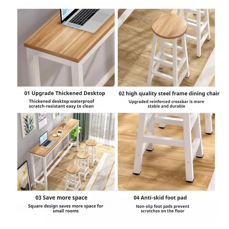 Bar Table Simple Wall Facing Narrow High Leggedbar And Chair Set Balcony Table 7