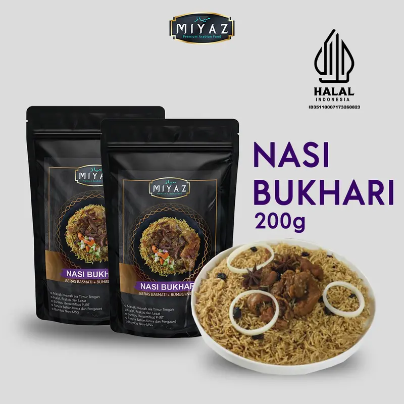 Paket Beras Basmati Miyaz 200gr Bumbu Rempah Nasi Kebuli, Briyani, Mandhi, Bukhari, Kabsa Instan Sehat 5