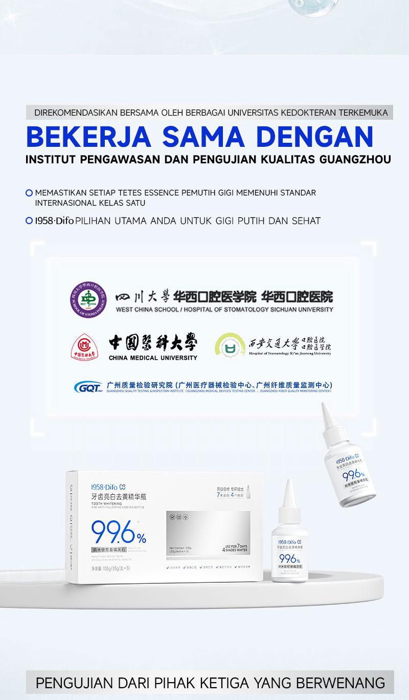 【Diskon 50% – BPOM】1958 Difo Enamel Regeneration Whitening Essence Memperbaiki gigi & mencegah gigi berlubang/ Menghilangkan noda/Mengandung fluoride/Mengurangi sensitivitas gigi/Menjaga kesehatan gusi/ Menyegarkan napas 【Diskon 50% – BPOM】1958 Difo Enamel Regeneration Whitening Essence Memperbaiki gigi & mencegah gigi berlubang/ Menghilangkan noda/Mengandung fluoride/Mengurangi sensitivitas gigi/Menjaga kesehatan gusi/ Menyegarkan napas