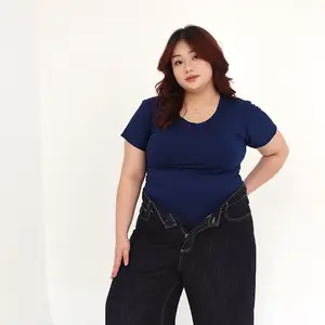 HER Only | FAYE Big Size Round Neck Short Sleeve Bodysuit