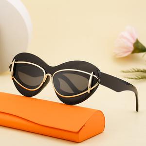Cat Eye Women's Sunglasses Vintage Sun Glasses for Women Men Double Frame Retro Fashion Cateye Eyewear Glasses