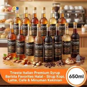 Trieste Italian Premium Syrup 650ml Barista Favorites Halal - Sirup Kopi, Latte, Cafe & Minuman Kekinian
