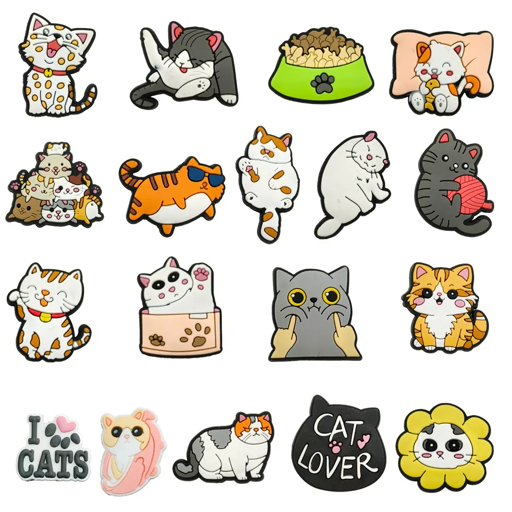 Baru 1pcs Kucing Aksesori Sepatu DlY Sepatu TamanSandal Pin Aksesori Sepatu Hadiah UlangTahun Anak-anak