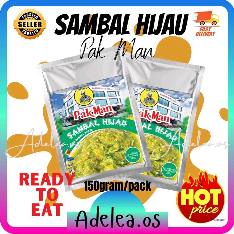 (READY STOCK ) Sambal Hijau Pak Man 150gram Ready to Eat Instant ...