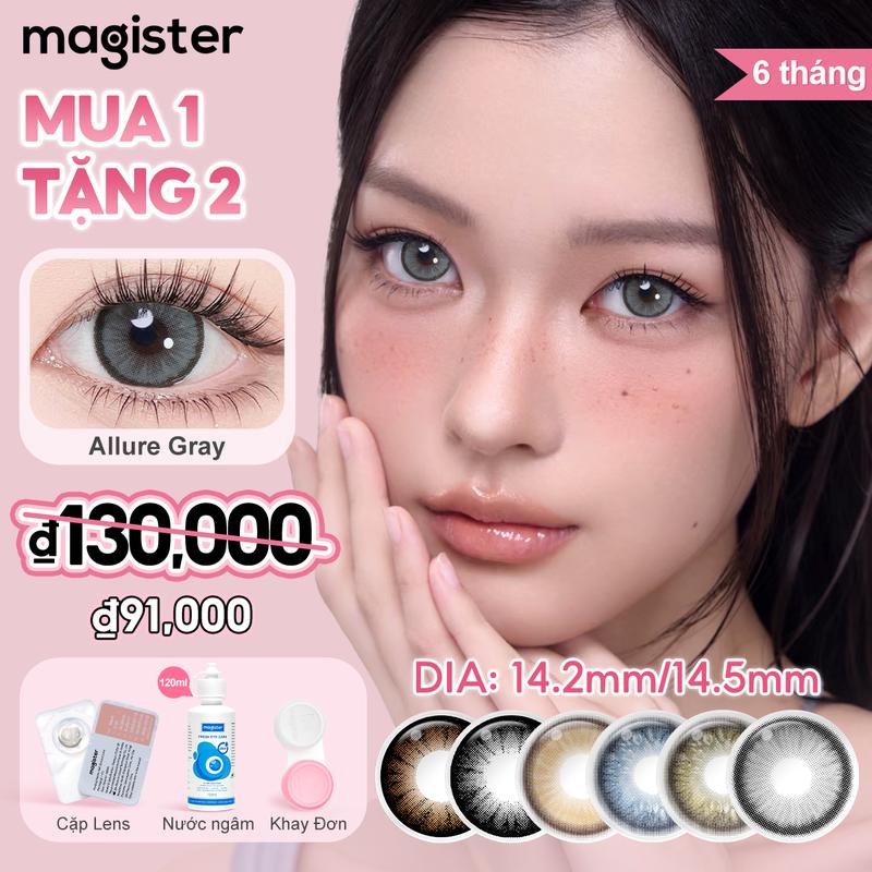 【Đôi Mắt to Magister Kính Áp Tròng Mua 1 Tặng 2 Big Eyes Contact lenses DIA 14.2 14.5mm Màu Candy Brown có cận 0.00~6.00 HSD 6 Tháng Mua Giải pháp chăm sóc miễn phí + khay Lens