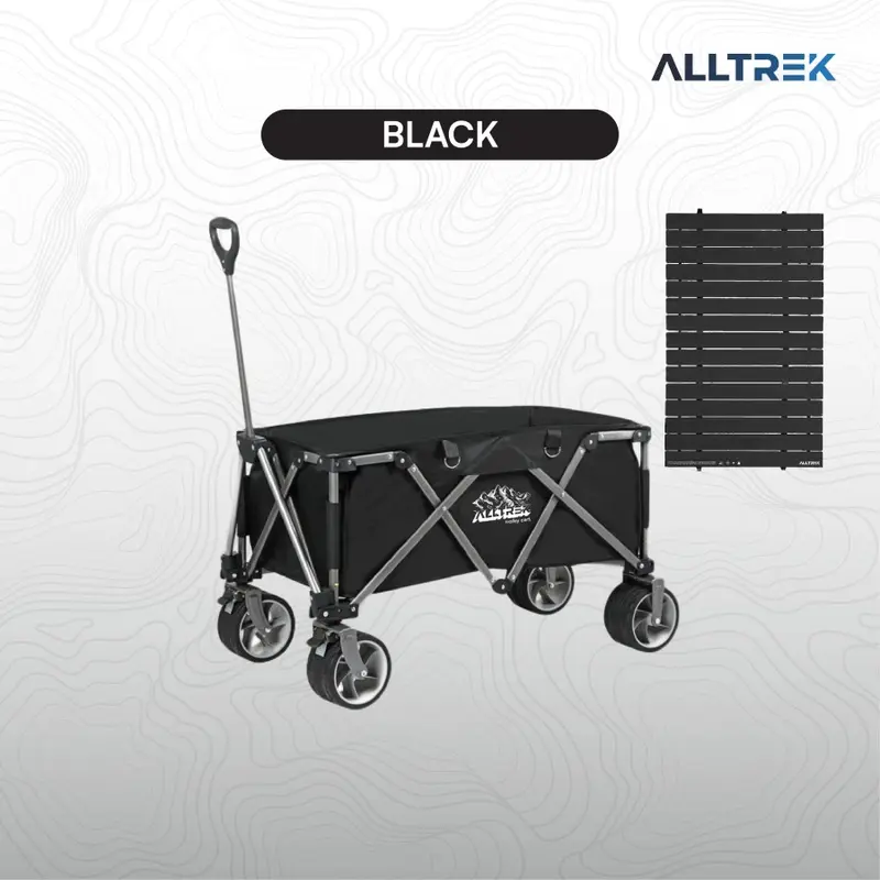 ALLTREK Trolley Cart Outdoor Camping Capacity 90L Baja Hitam 7