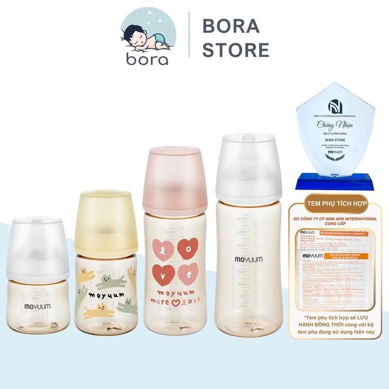 Bình sữa Moyuum Hàn Quốc  thế hệ 3 80ml/170ml/270ml/330ml [Được chọn núm 0 - 4][Cam kết chính hãng]