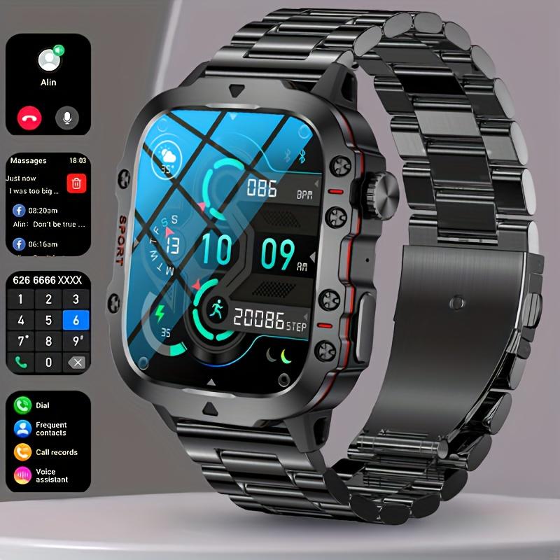 2024 New Rugged Smart Watch Men Wireless Call IP68 Waterproof Sport Fitness Al Voice Outdoor 100+ Sports Modes Outdoor Smartwatch 1