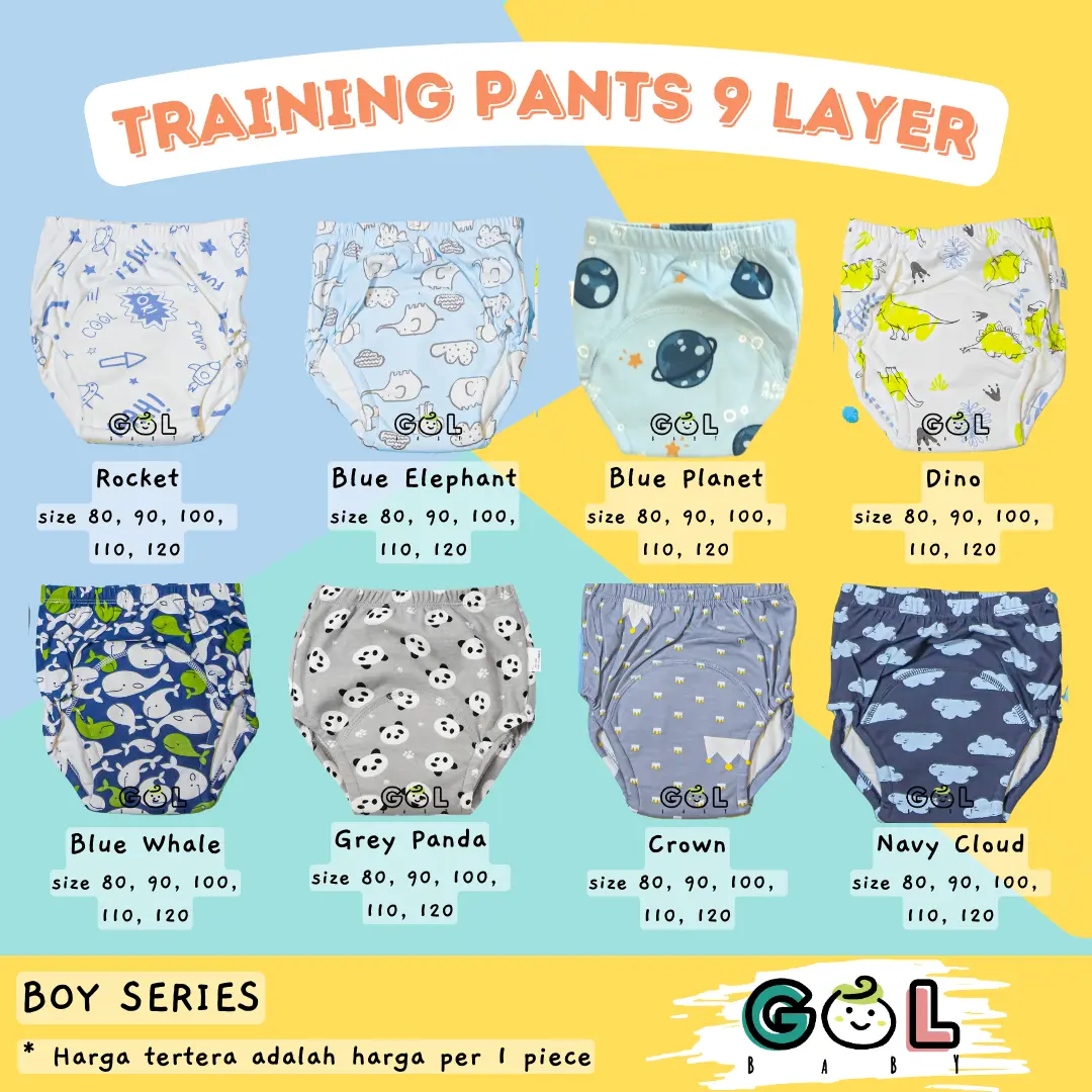 GOL Baby Celana Dalam tatur Popok Cloth Diaper Clodi Training Pants Pipis Bayi Anak Baby  6 layer