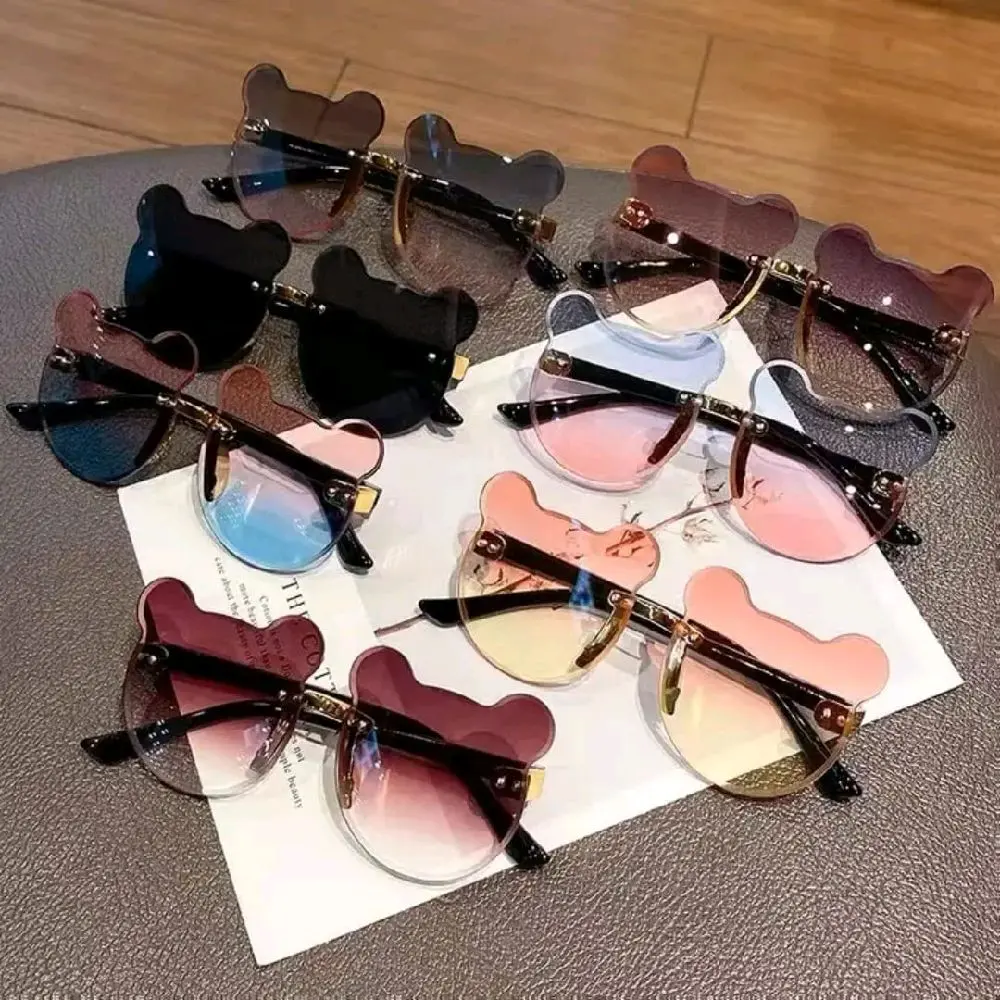 Kacamata Fashion Anak Model Beruang Kacamata Anak Unisex dengan Lensa Warna-warni dan Desain Lucu untuk Gaya Anak Anda
