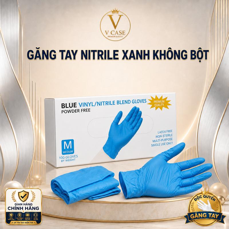Găng Tay Nitrile Đen Không Bột Vỏ Đỏ – Hộp 100 Chiếc, Mềm Dẻo Ôm Tay, Dùng Cho…