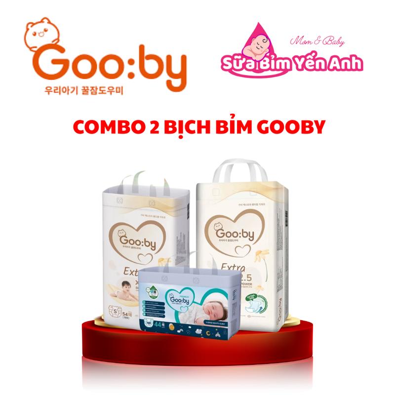  COMBO 2 BỊCH Bỉm Gooby Extra dán quần NGÀY đêm mềm mại size NB72,M54,L50,XL48,XXL44,3XL38 cho bé từ 6 đến 25kg 