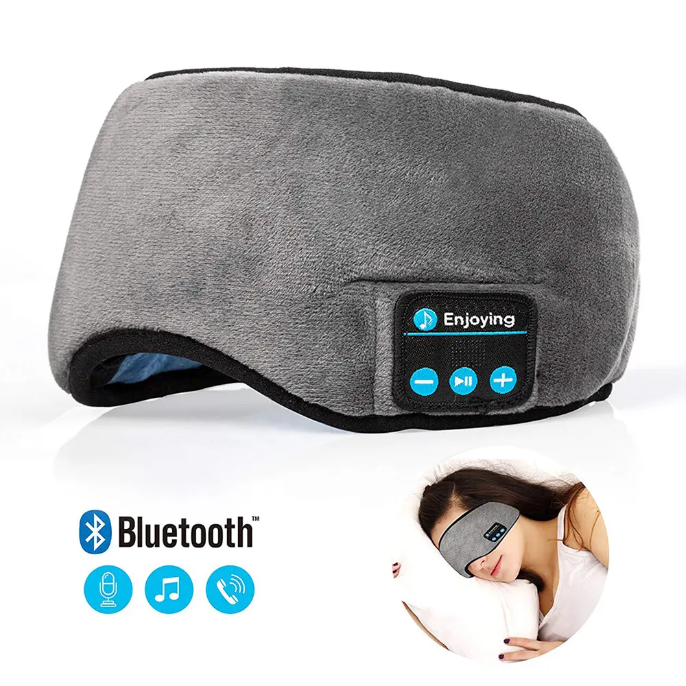 Bluetooth Sleeping Headphones Eye Mask Sleep Headphones Bluetooth Headband Soft Elastic Comfortable Wireless Music Earphones Audio Charging Birthday Microphone Stereo Earbud Chargeable Electronic