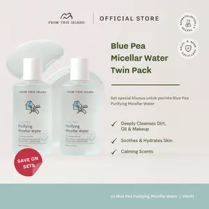 From This Island Blue Pea Purifying Micellar Water Twin Pack | 2 pcs Pembersih Wajah untuk Semua Jenis Kulit & Kulit Sensitif