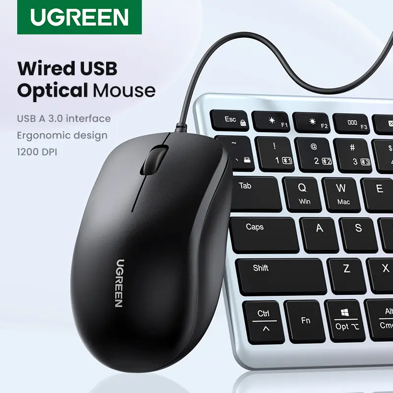 UGREEN Wired Mouse 1200DPI for MacBook Tablet Laptop-90789