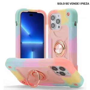 Funda para celular a prueba de golpes con soporte de anillo, 1 unidad Funda protectora de moda, Accesorios para celular compatibles con iPhone 11 12 13 14 15 Pro Max