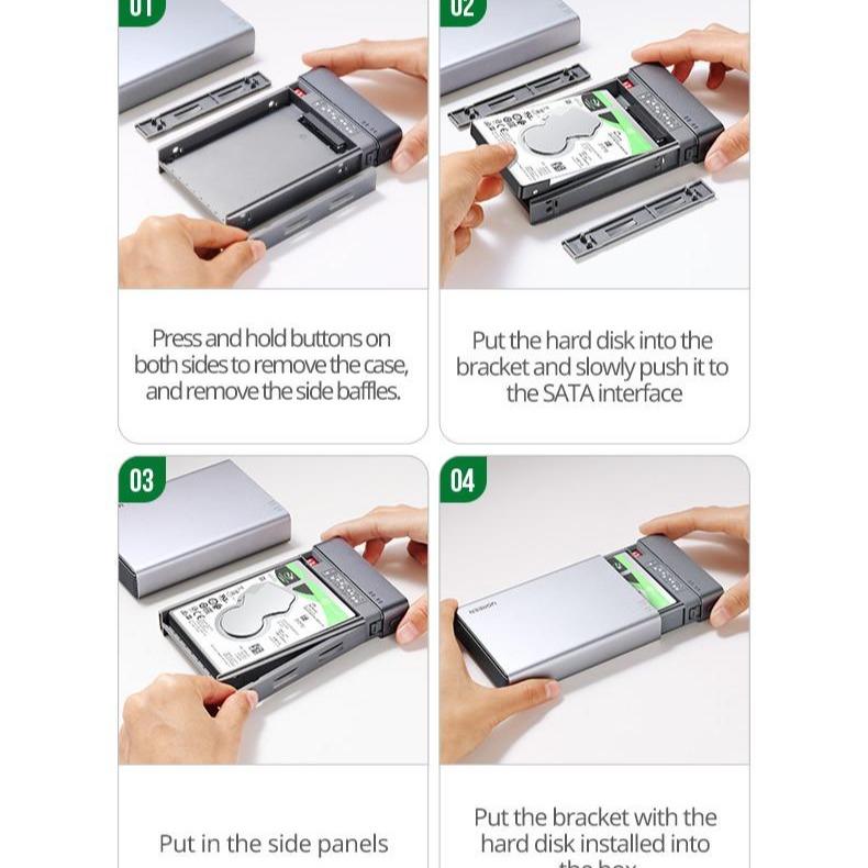 UGREEN USB C 3.1 To 2.5inch Hard Driver Dual Bay RAID Enclosure 80857 ...