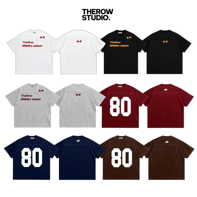 [LINE Ver1] THEROW Áo Thun Tay Ngắn Boxy 250gsm Form Rộng Cổ Tròn " LINE TSHIRT " Unisex Nam Nữ Phong Cách Basic Thoải Mái