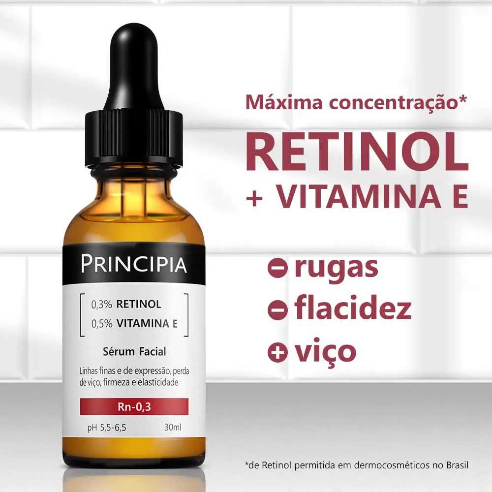 Imagem 4 de Principia Kit Rejuvenescedor Essencial Trio Sérum Vitamina C + Retinol + Ácido Hialurônico (rugas, linhas finas, manchas) firmeza e elasticidade Solução Clareadora