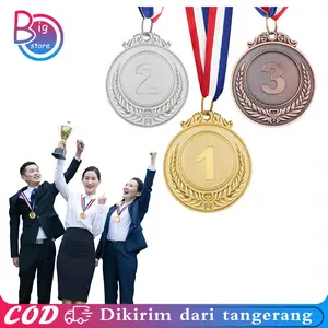 3pcs/Set Medali Emas Perak Perunggu Medali Logam 6.5cm Medali Kejuaraan Medali Penghargaan