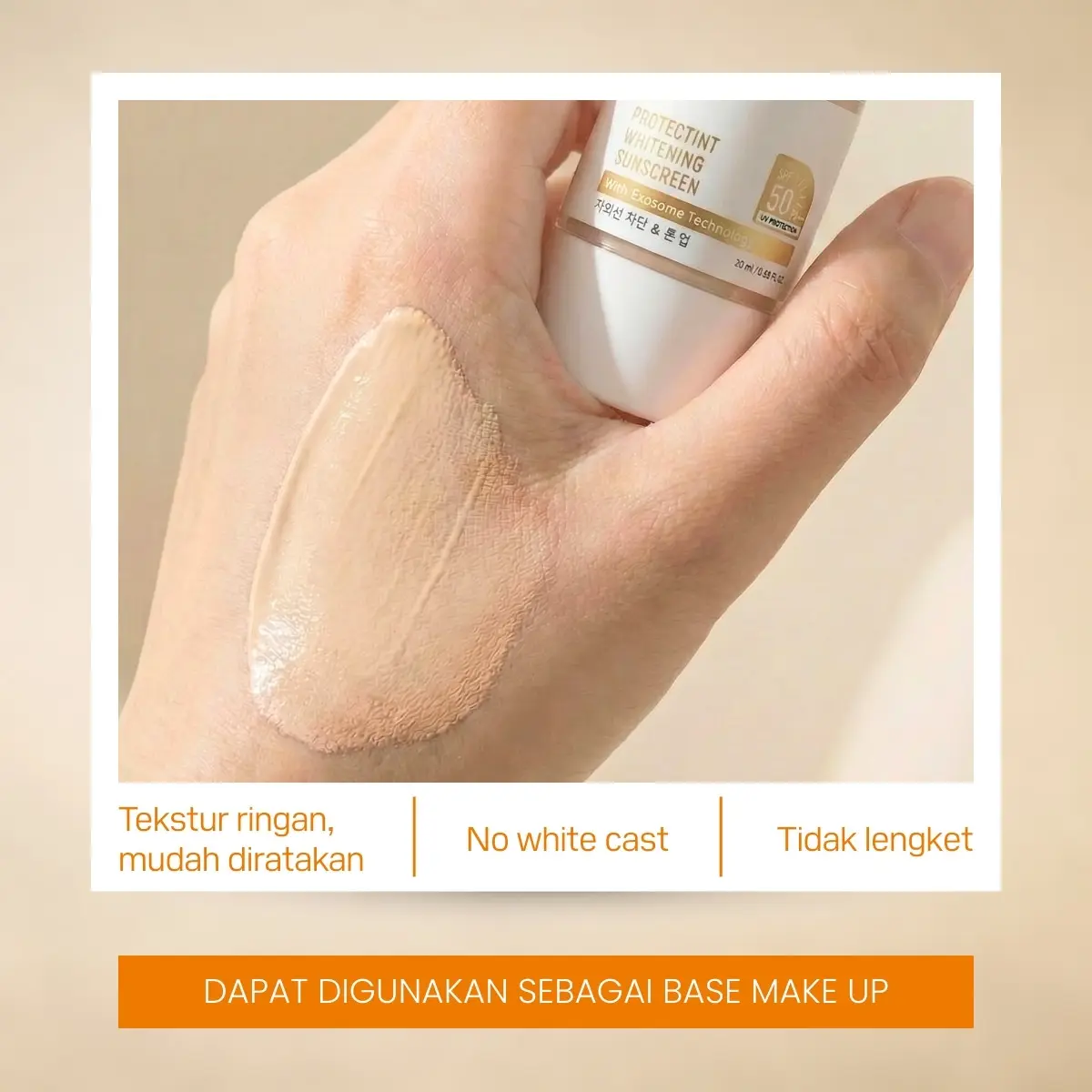 EMELA Protectint Whitening Tinted Sunscreen SPF 50 PA++++ BPOM HALAL 3in1 Hybrid Sunscreen UV Protection, Skincare, Makeup Atasi Kusam Flek Hitam Warna Kulit Tidak Merata