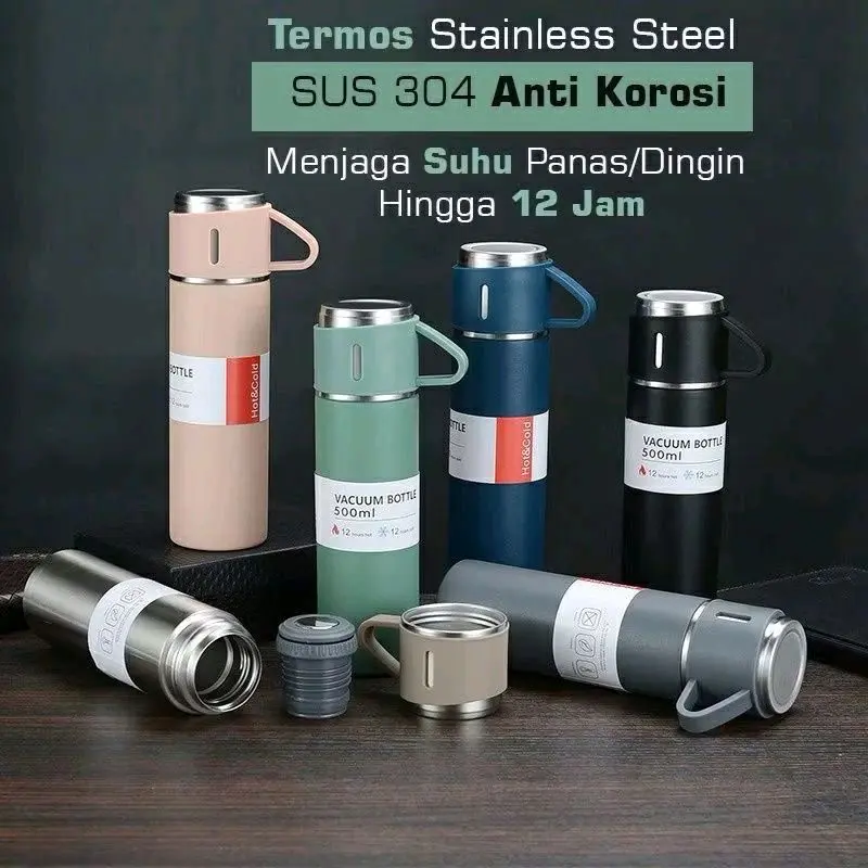 Termos Sultan Vacuum Flask Set / Good Mood Vibe Premium 500 ML Panas Dingin 2
